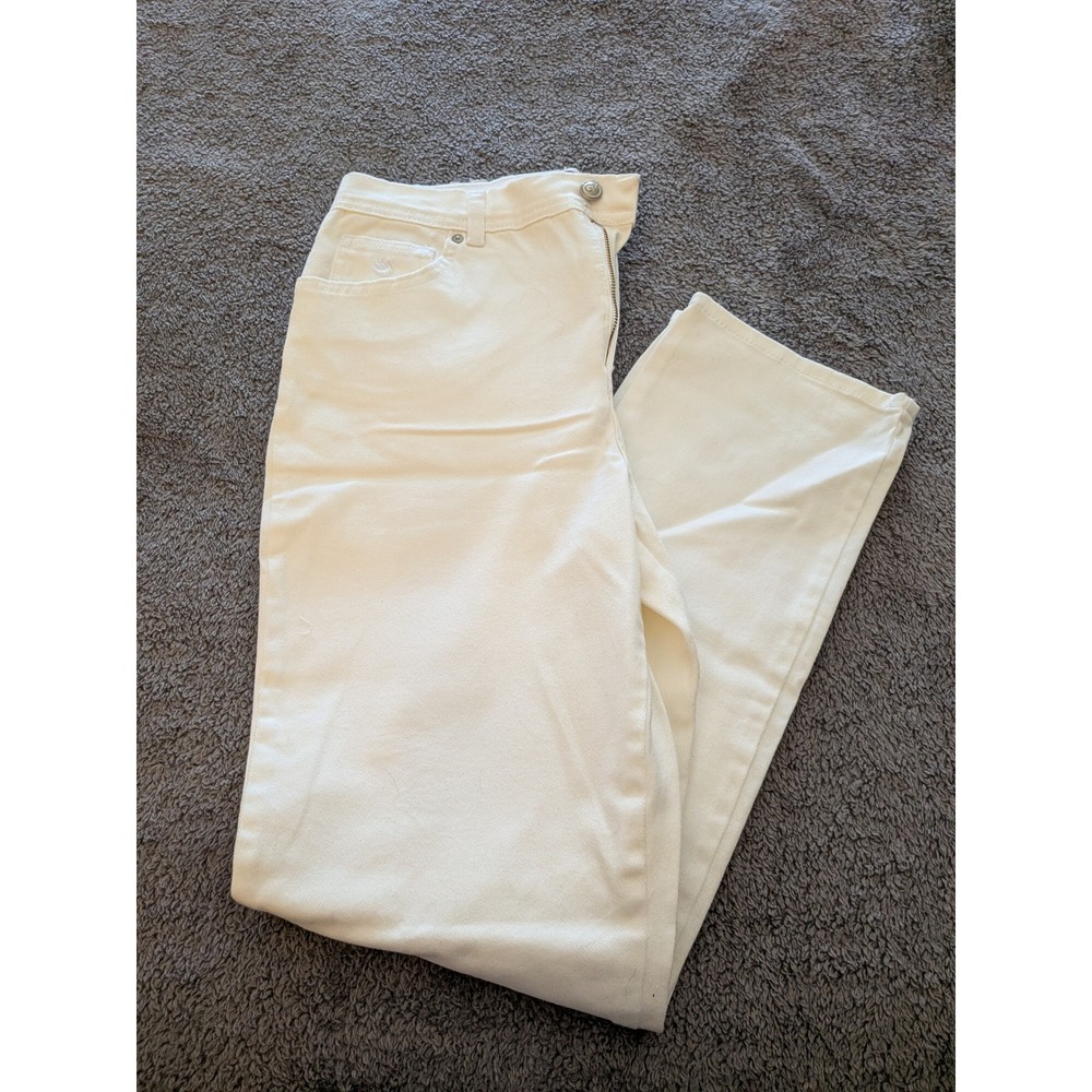 Gloria Vanderbilt Amanda High Rise Straight Leg‎ White Jeans Womens 10 Stretch